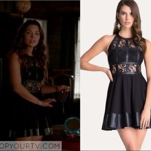 Bebe Fit & Flare T Strap Dress